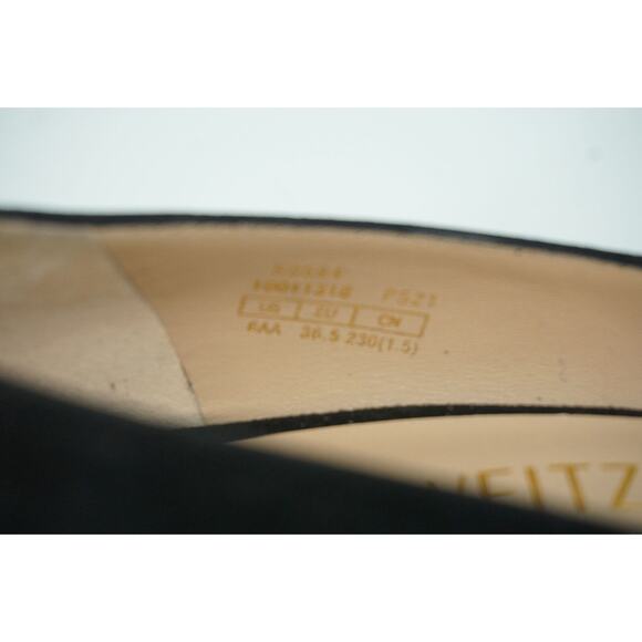 Stuart Weitzman Anny 75MM Black Suede Pointy Toe Pumps Size 6 AA Narrow $398 - Picture 4 of 11